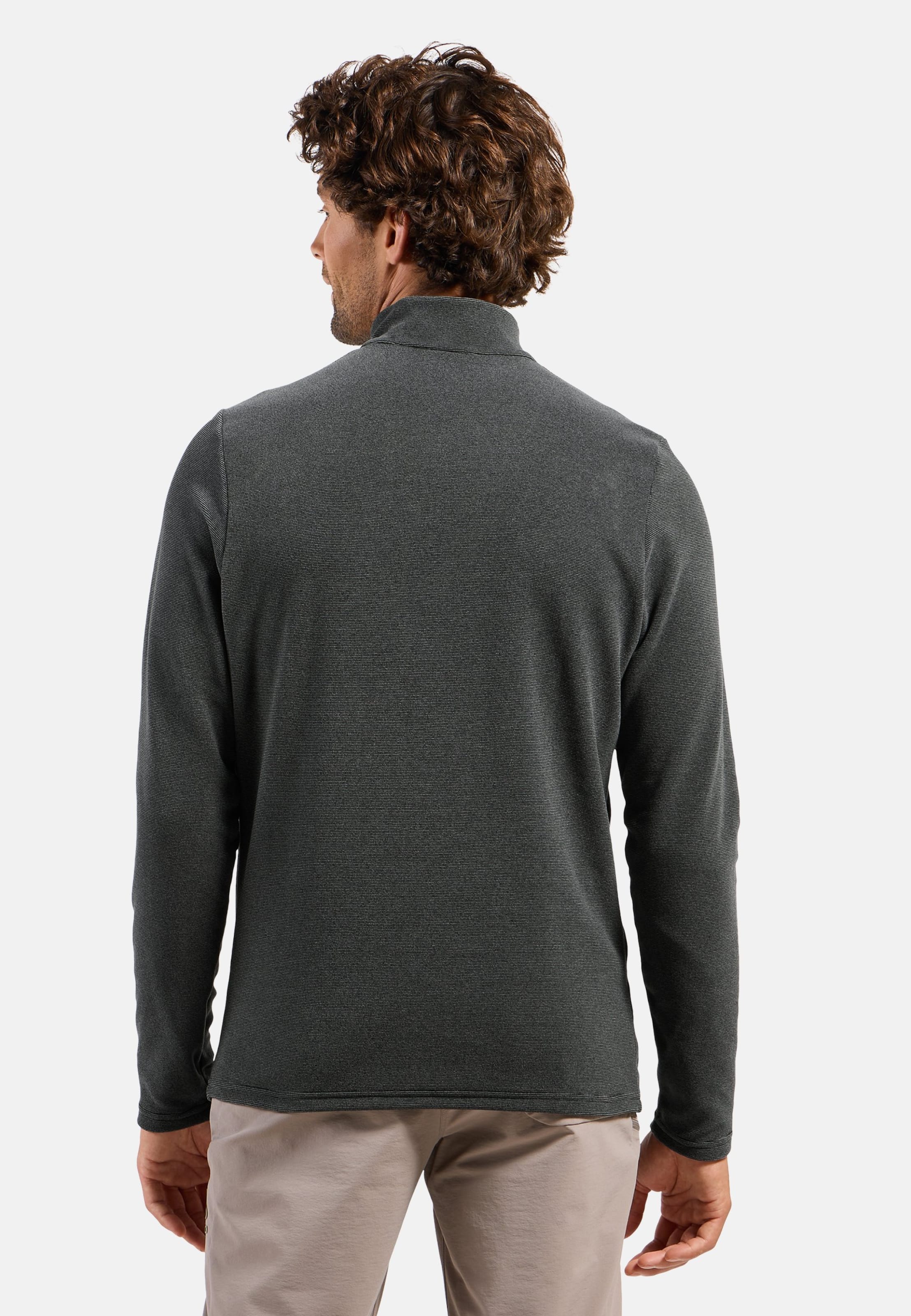 Herren Roy Mid Layer mit Halbreißverschluss in shale grey - black stripes