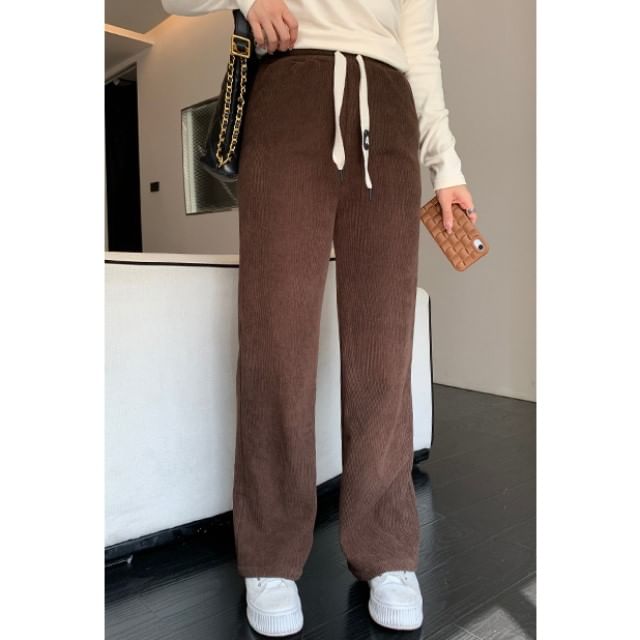 Appelsin - Corduroy broek met trekkoord in de taille, losvallend