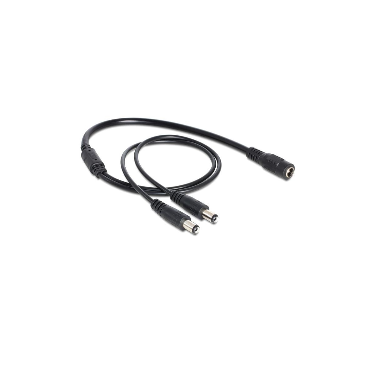 DeLOCK strømsplitter, en 24V DC hun til to 24V DC han, 0,5m, svart