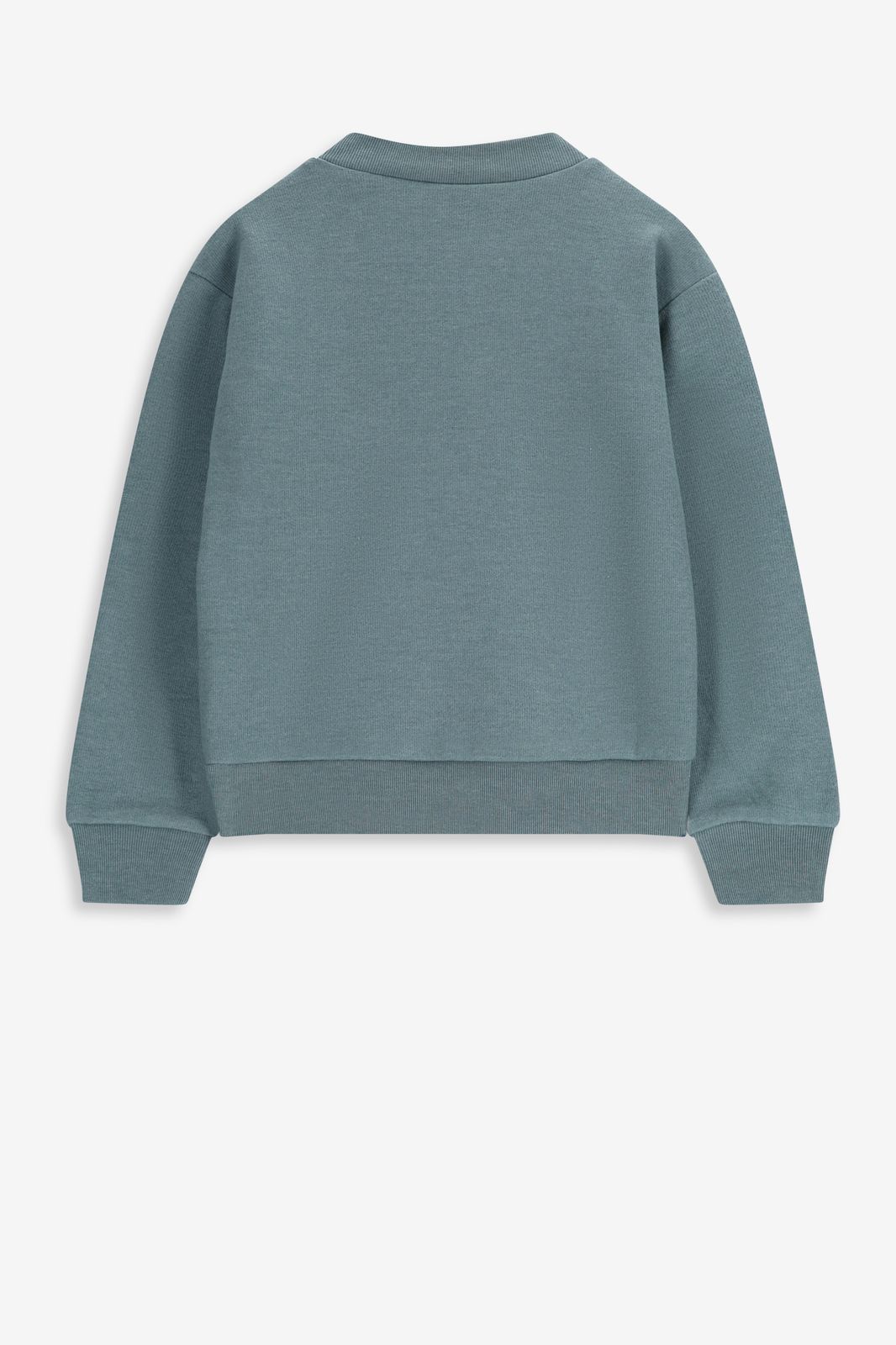 Blauwe sweater met hoge hals