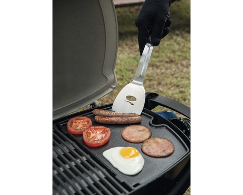 Weber gietijzeren bakplaat voor Q1000 / Q1400, 40,8 x 2,2 x 30,3 cm, porselein geëmailleerd gietijzer, inclusief vetafvoergaten