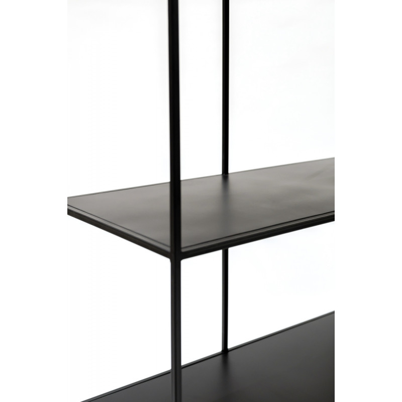 Etagère murale industrielle , bibliothèque salon chambre 3 niveaux avec 9 cases rangement métal noir 105x34x105cm
