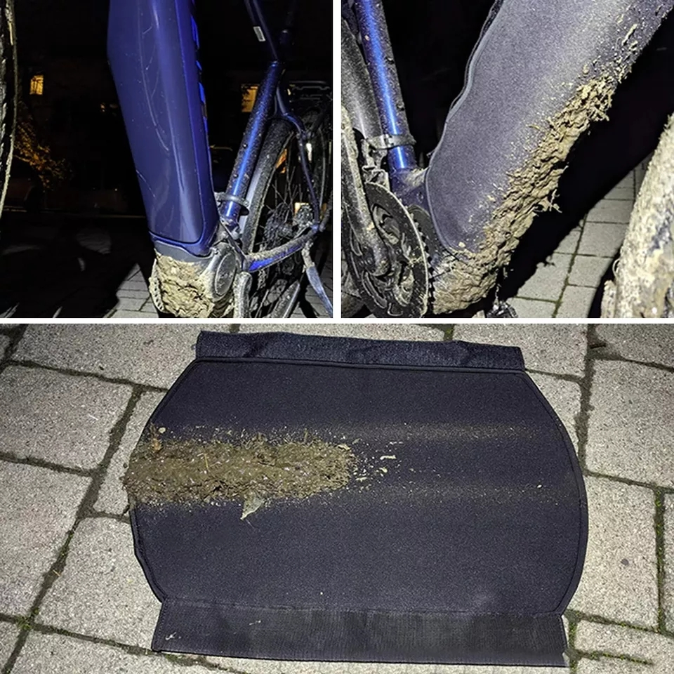 Reflektierender E-Bike Akku Schutz Elektro Velo Motor Abdeckung mit Klettverschluss - Schwarz