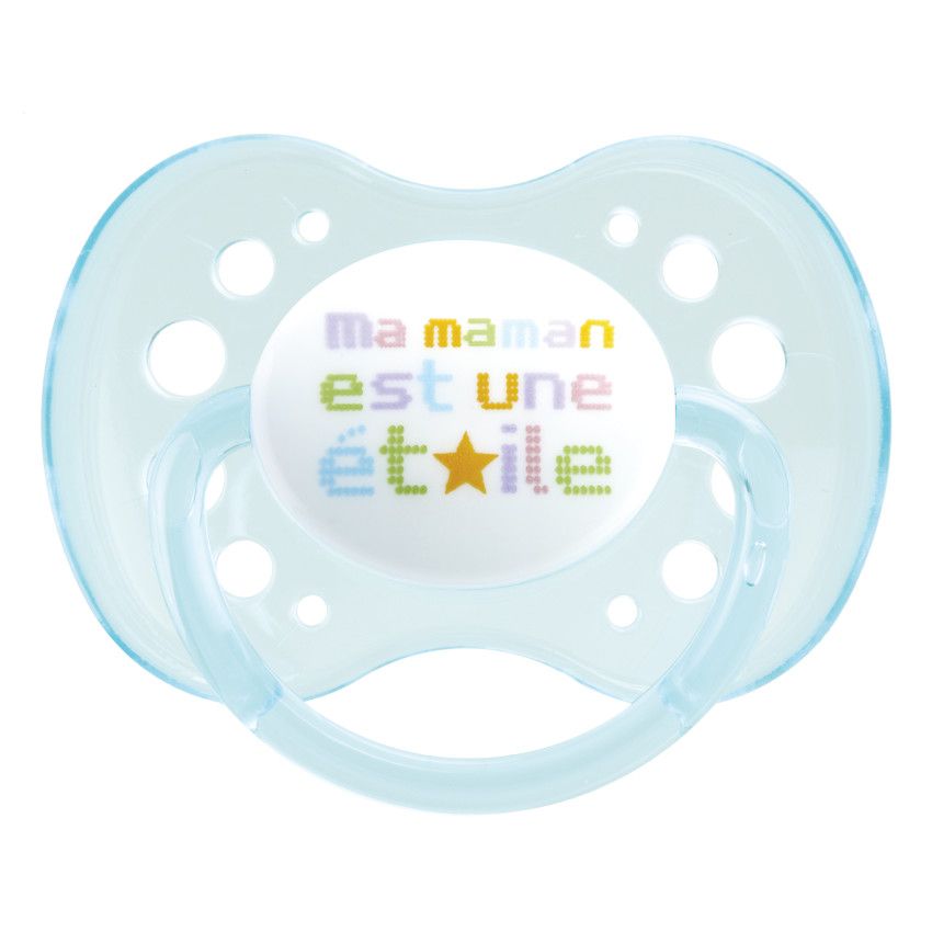 Sucette silicone +18 mois avec anneau - Rose