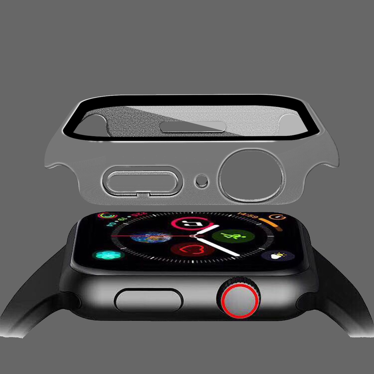 Smart klokkedeksel med skjermbeskytter Gjennomsiktig 45 mm Apple Watch 7/8
