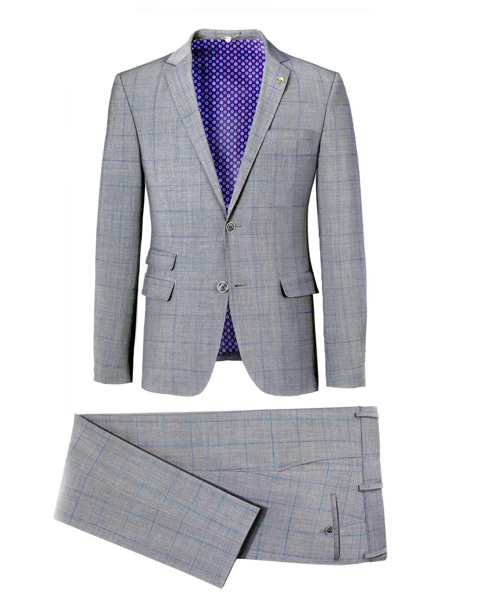 Costume Gris Carreaux