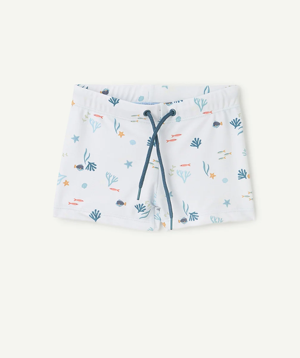 LITTLE DUTCHshort de bain bébé garçon bleu avec imprimé thème océan
