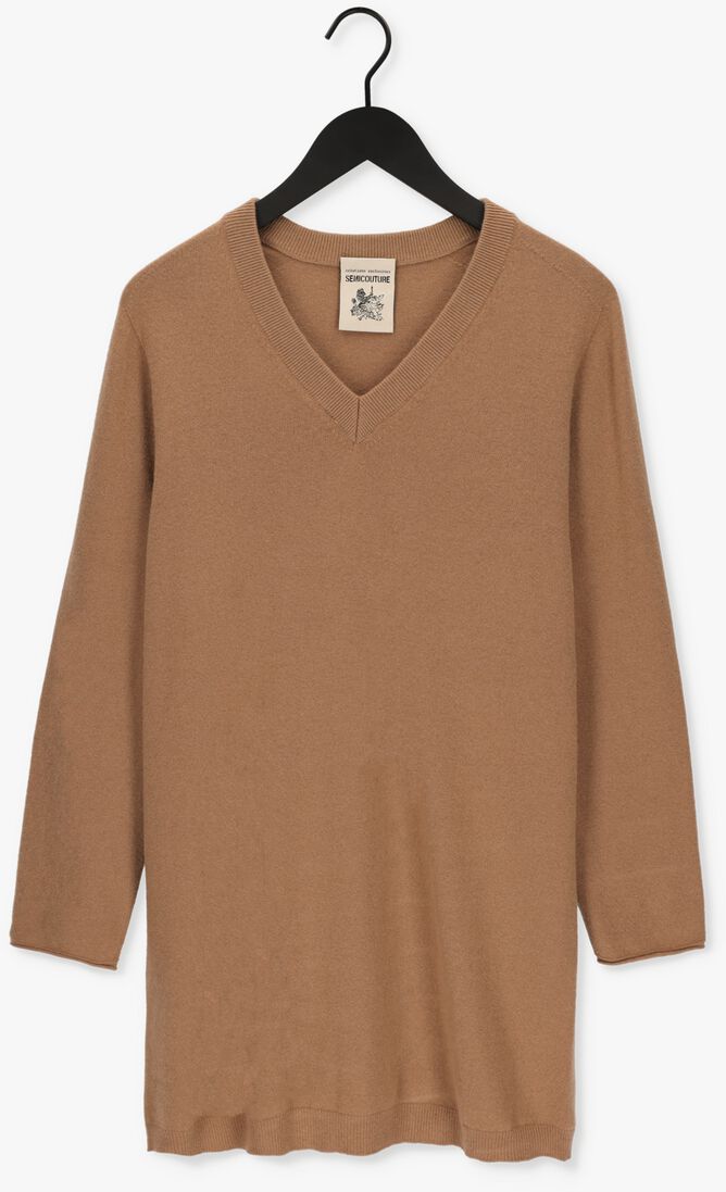 SEMICOUTURE camel semicouture mini jurk y2wg09