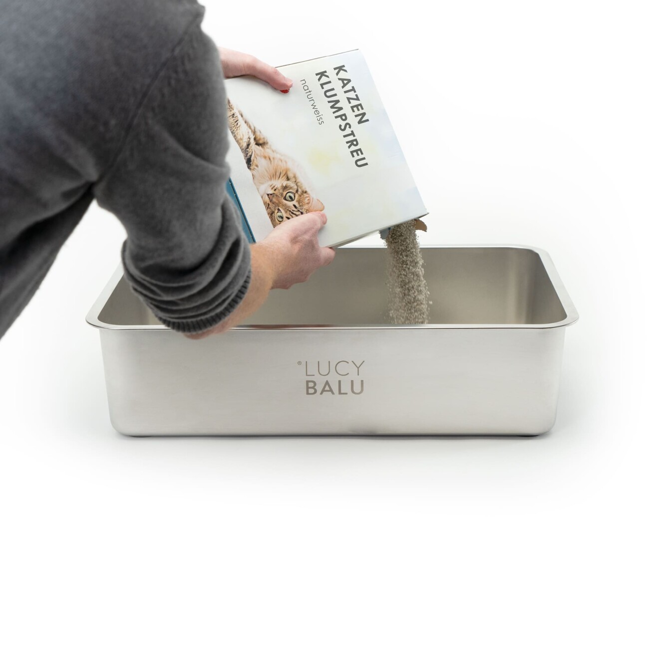 LucyBalu STEELOO Katzentoilette silber