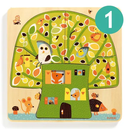 Djeco Schichtpuzzle: Chez nut, 9 Teile