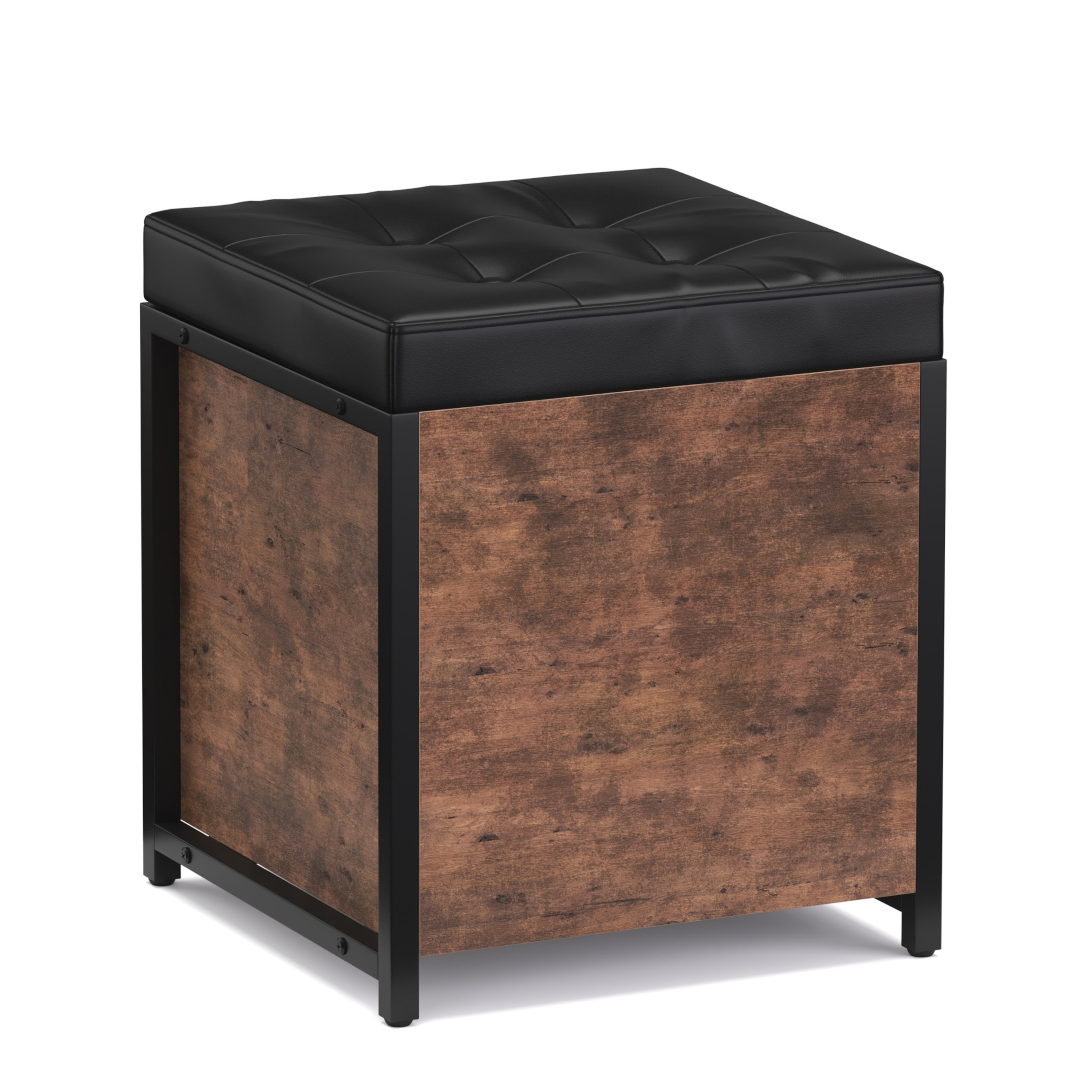Truhe Leder Vintage BONITA 40 x 50 x 40 cm
