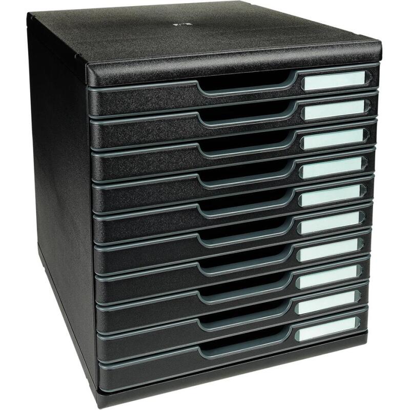 Module de classement Modulo Ecoblack 10 tiroirs fermés - Noir