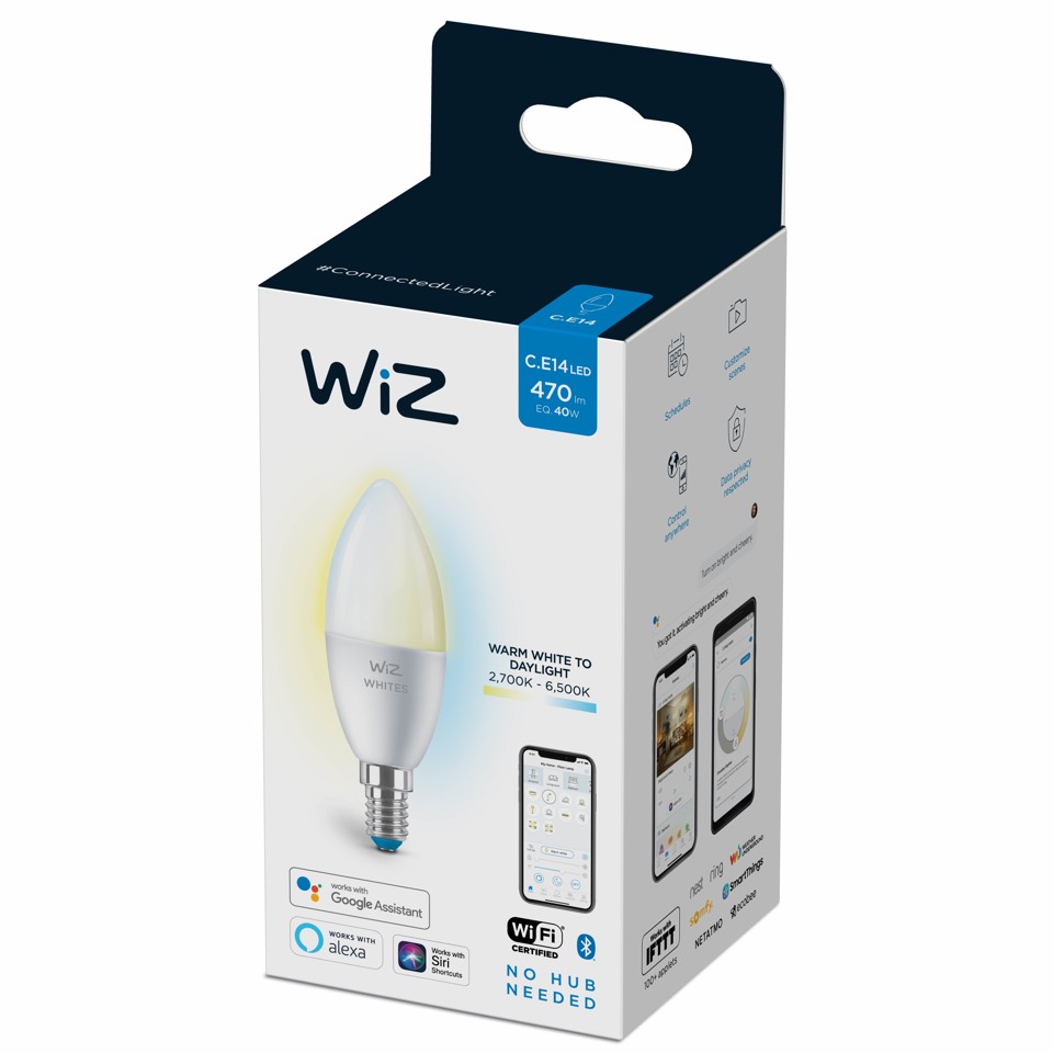 WiZ - C37 Candle E14 Tunable White til Smarte Hjem