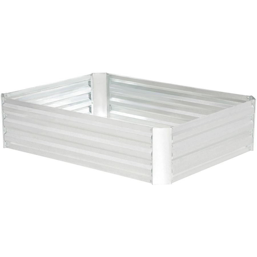 Outsunny Hochbeet aus verzinktem Stahl silber
