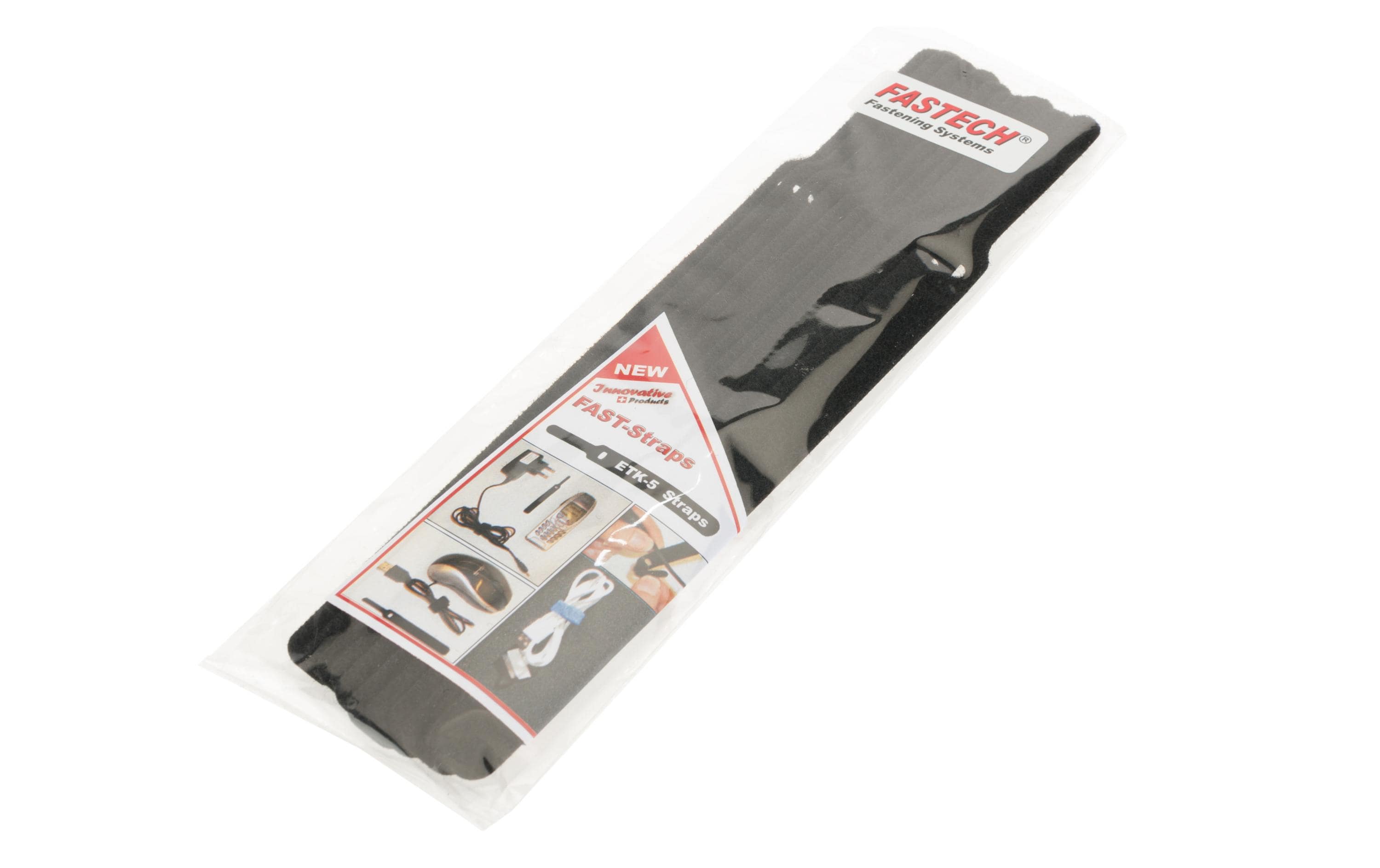 Klettkabelbinder ETK-5-3 13 x 200 mm Schwarz, 10 StückKabelmanagement mit Klettverschlusssystem