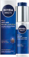 Nivea MEN Gesichtsgel<br>50 ml, Dispenser, Gel, Anti-Age Hyaluron Hydro