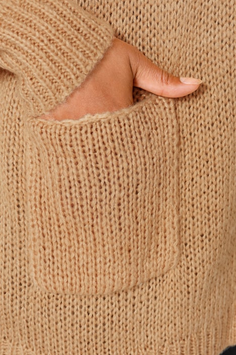Strickjacke, oversized, offene Form, Langarm