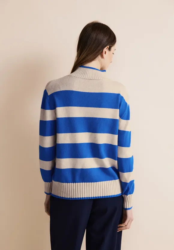 Streifen Strickpullover - fresh intense gentle blue