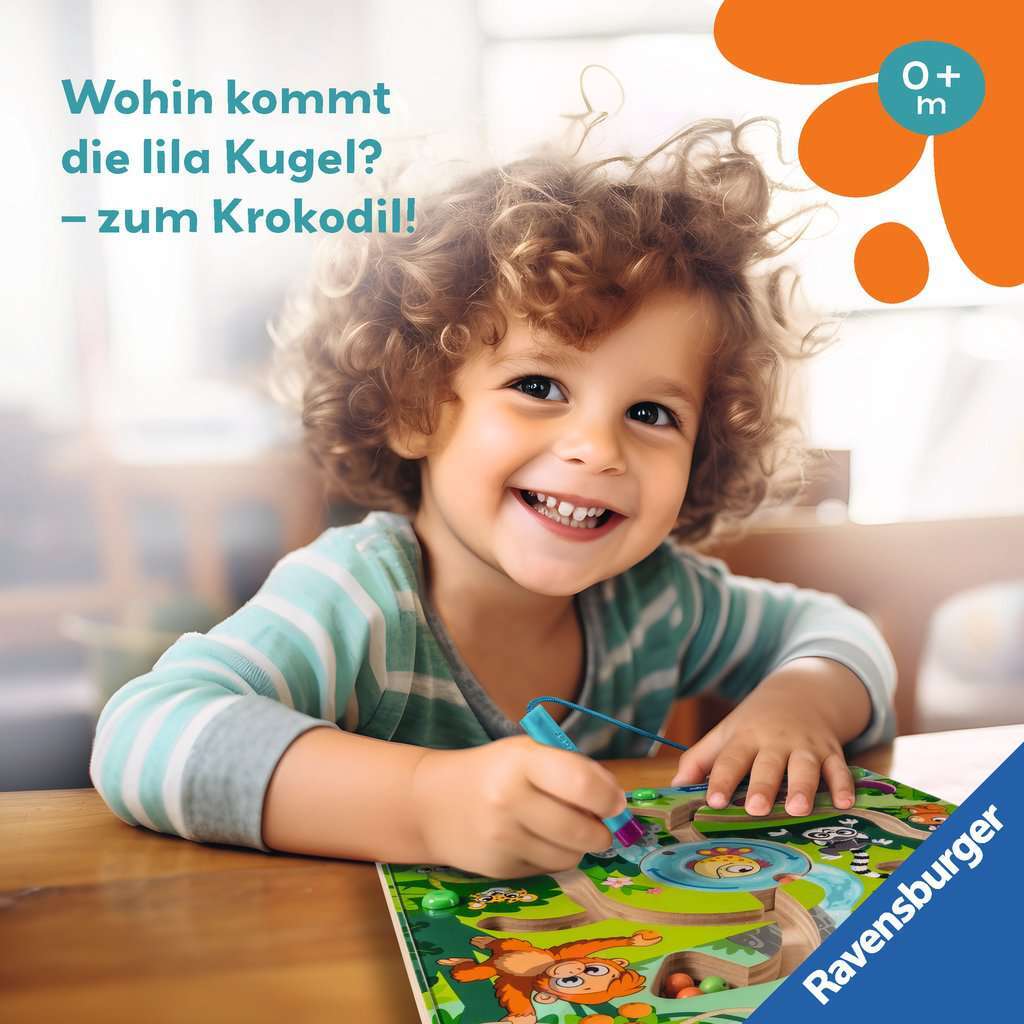 Ravensburger Spiel Play+ Magnetisches Holz-Labyrinth: Dschungel