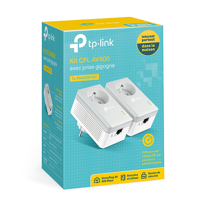 CPL AV 600 Mbps avec prise intégrée TP-Link