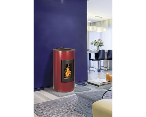 Angelina 12 pelletkachel, staal, bordeaux, 11,4 kW