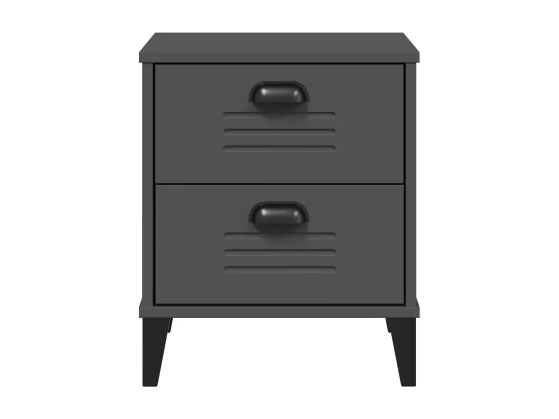 Table de chevet VIKEN gris anthracite bois de pin solide