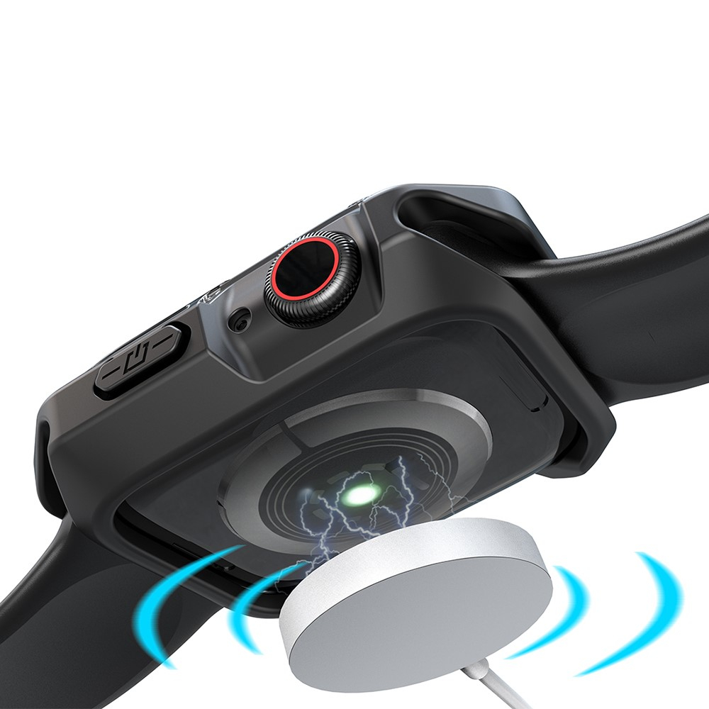 Apple Watch (45 mm) Hybrid Hardcase Bumper Hülle - Schwarz