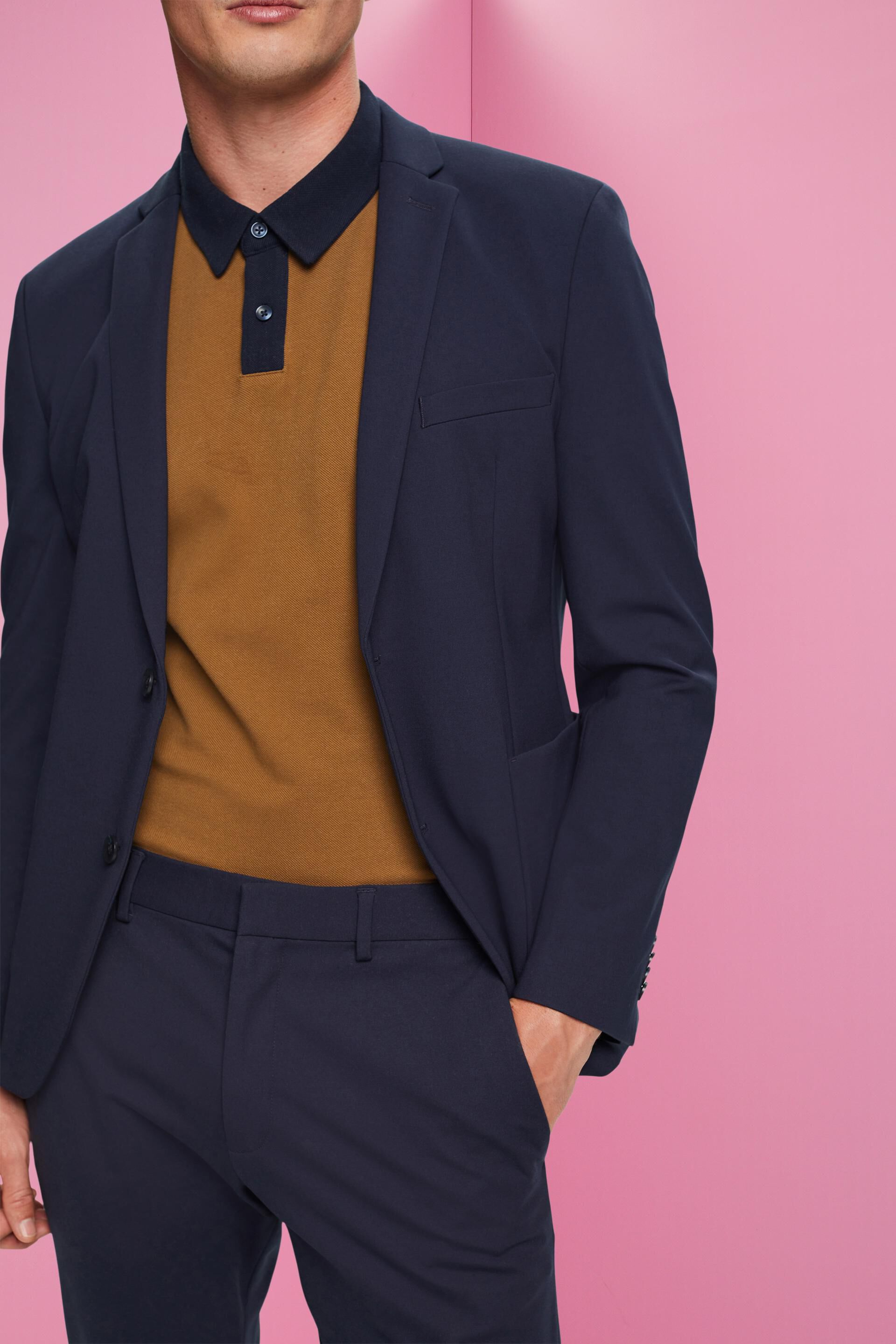 Blazer en jersey de maille piquée à boutonnage droit
