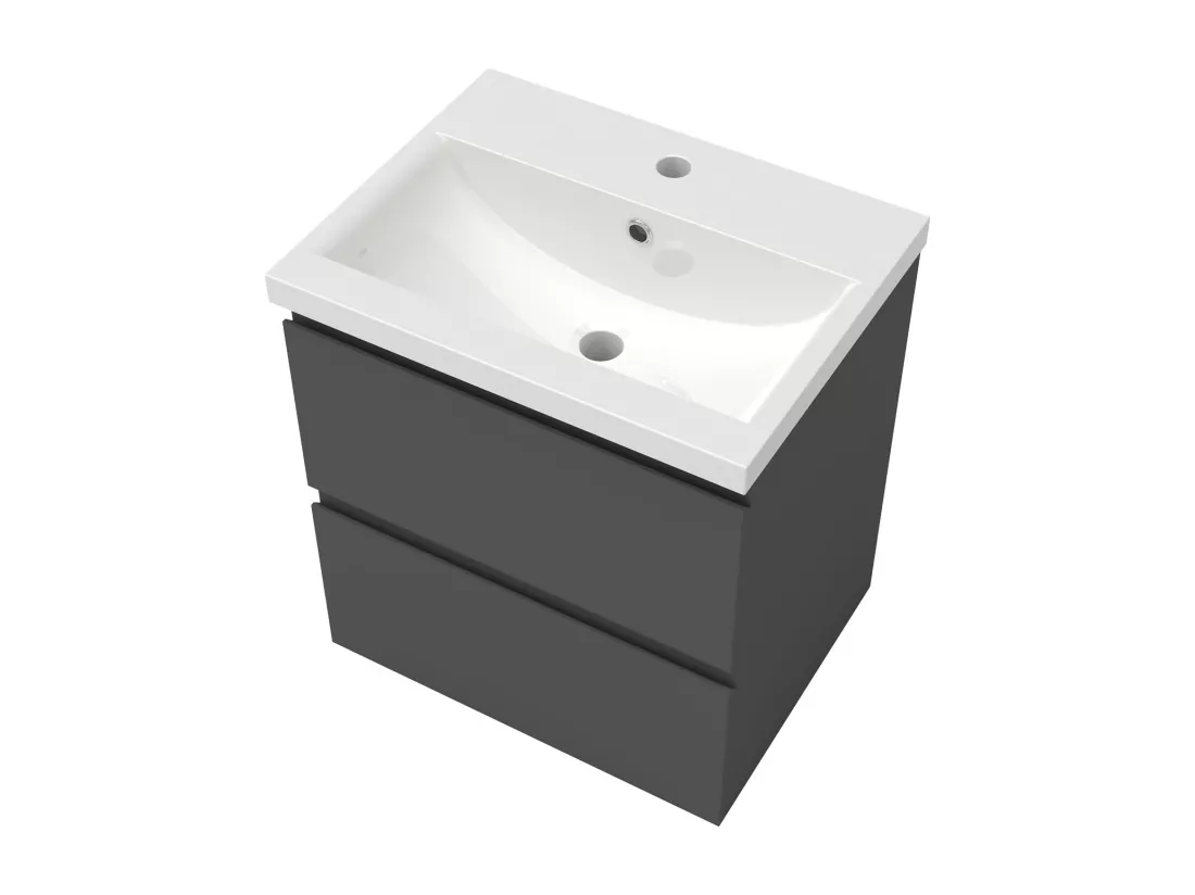 Aica vasque simple céramique de synthèse blanc l.51 x P.48 cm vasque à encastrer