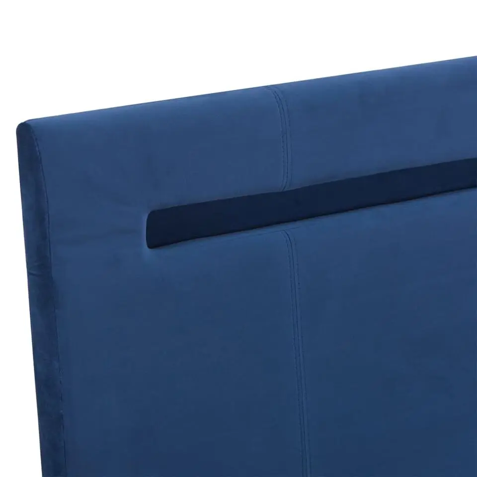 vidaXL - Tweepersoonbed met LED - Blauw - Stof - 160x200 cm