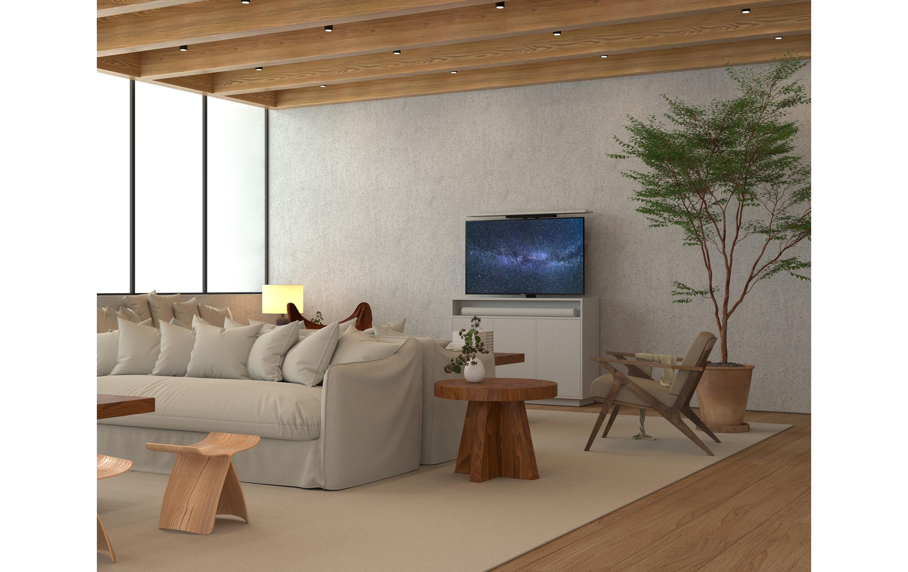 TV-Lift AV-Möbel, Weiss max. 50 kg<br>Schrank für TV-Geräte und Displays - 55