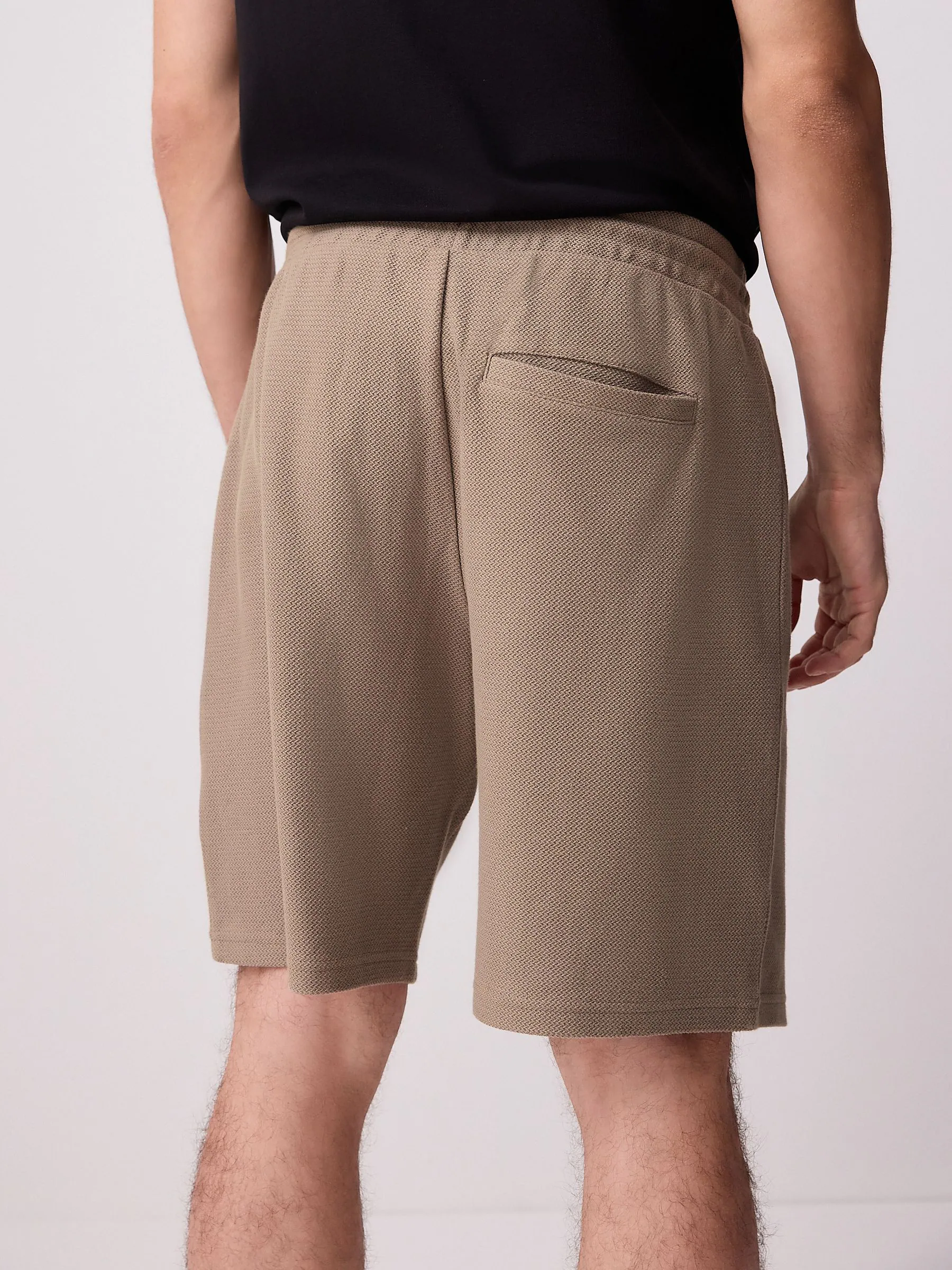 Champignon - Getextureerde 100% katoenen jersey shorts met ritszak