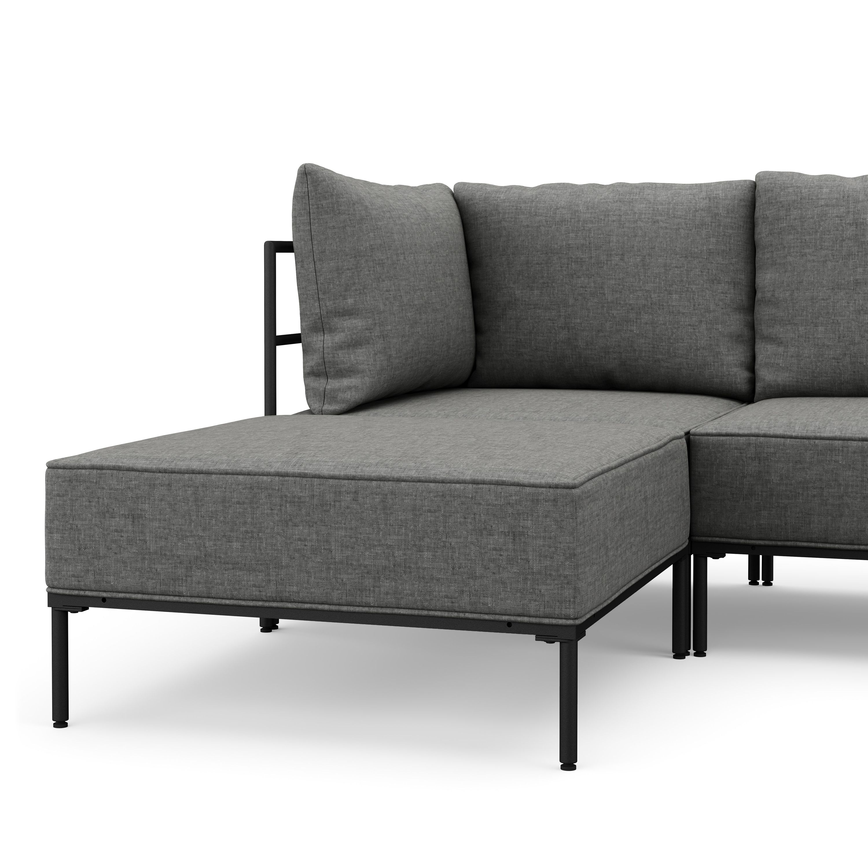 Ecksofa ETHAN 3-Sitzer hellgrau
