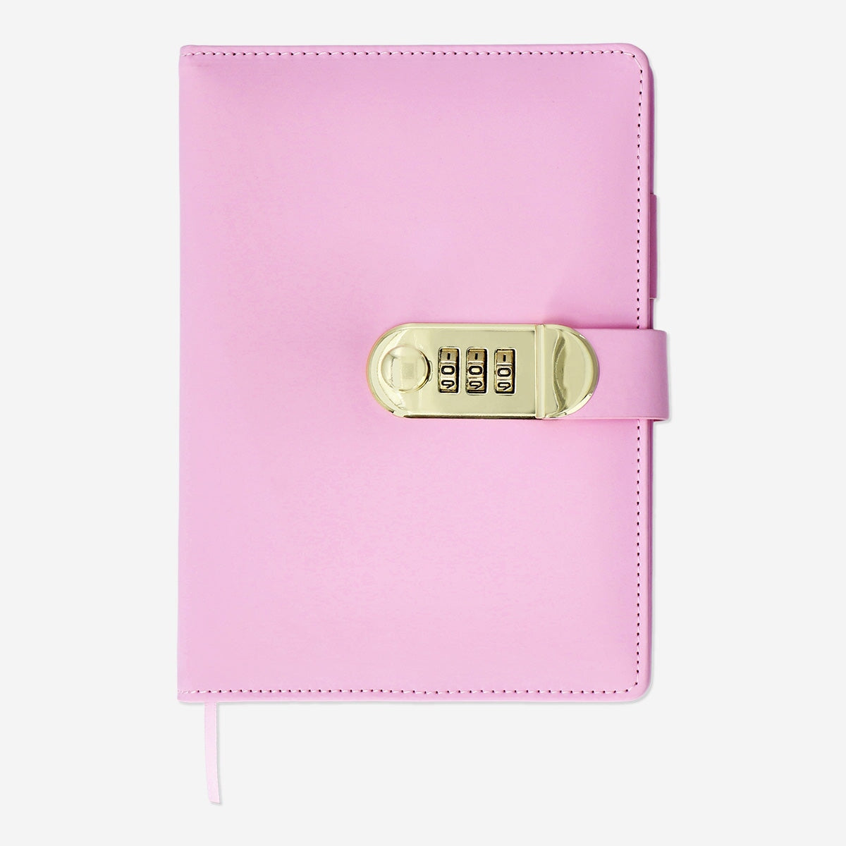 Pink dagbog med kombinationslås