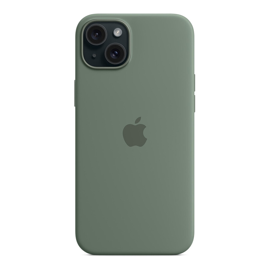 Apple Coque en silicone avec MagSafe pour iPhone 15 Plus - Cyprès