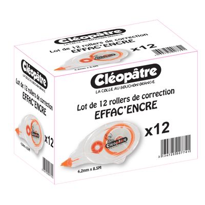 Cléopâtre - Pack de 12 rollers de correction - 4,2mm x 8,5m