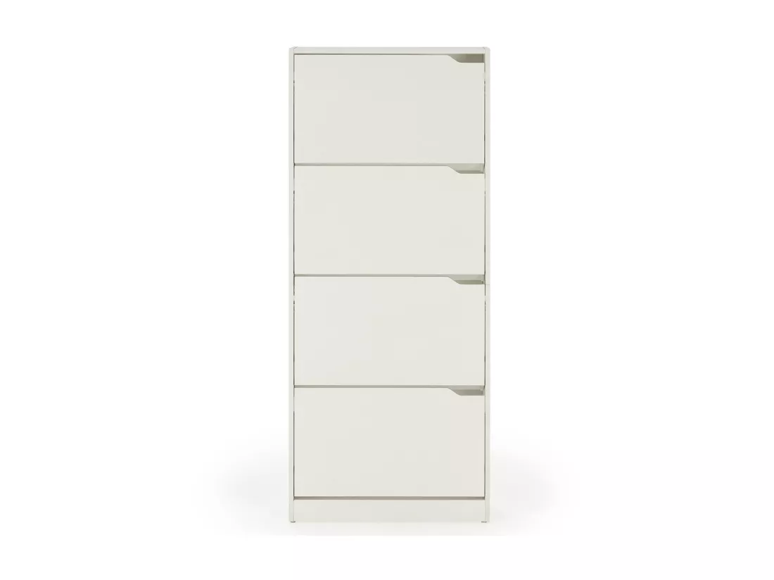 Meuble à chaussures Angel, 4 portes, couleur blanche, pour 24 paires