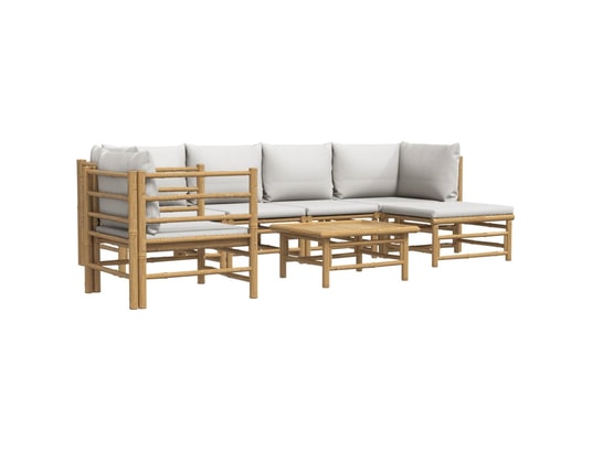 LES TENDANCES - Salon extérieur Salon de jardin-gris-6 places-55x65x30-490846