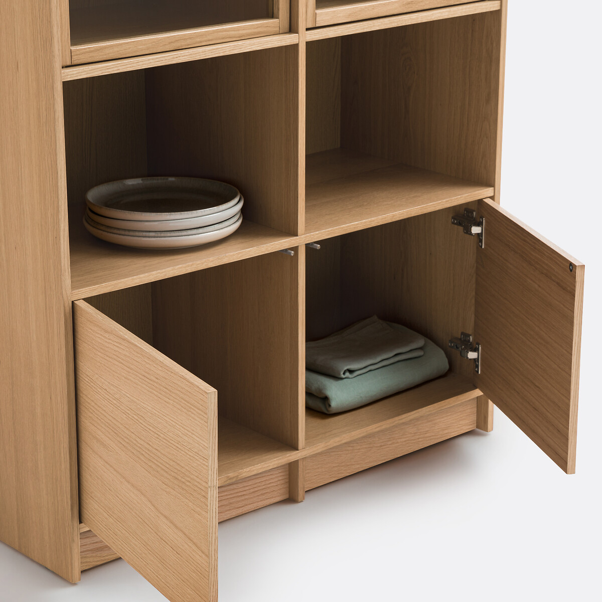 LA REDOUTE INTERIEURS<br>Vitrine modular em carvalho, com 4 portas e 2 compartimentos abertos, Senssia
