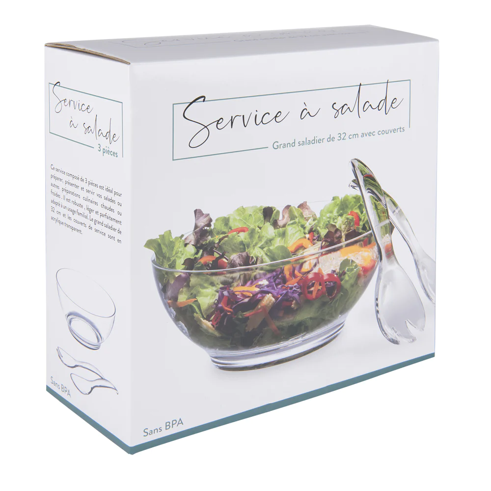 Saladier 32 cm + couverts Table passion