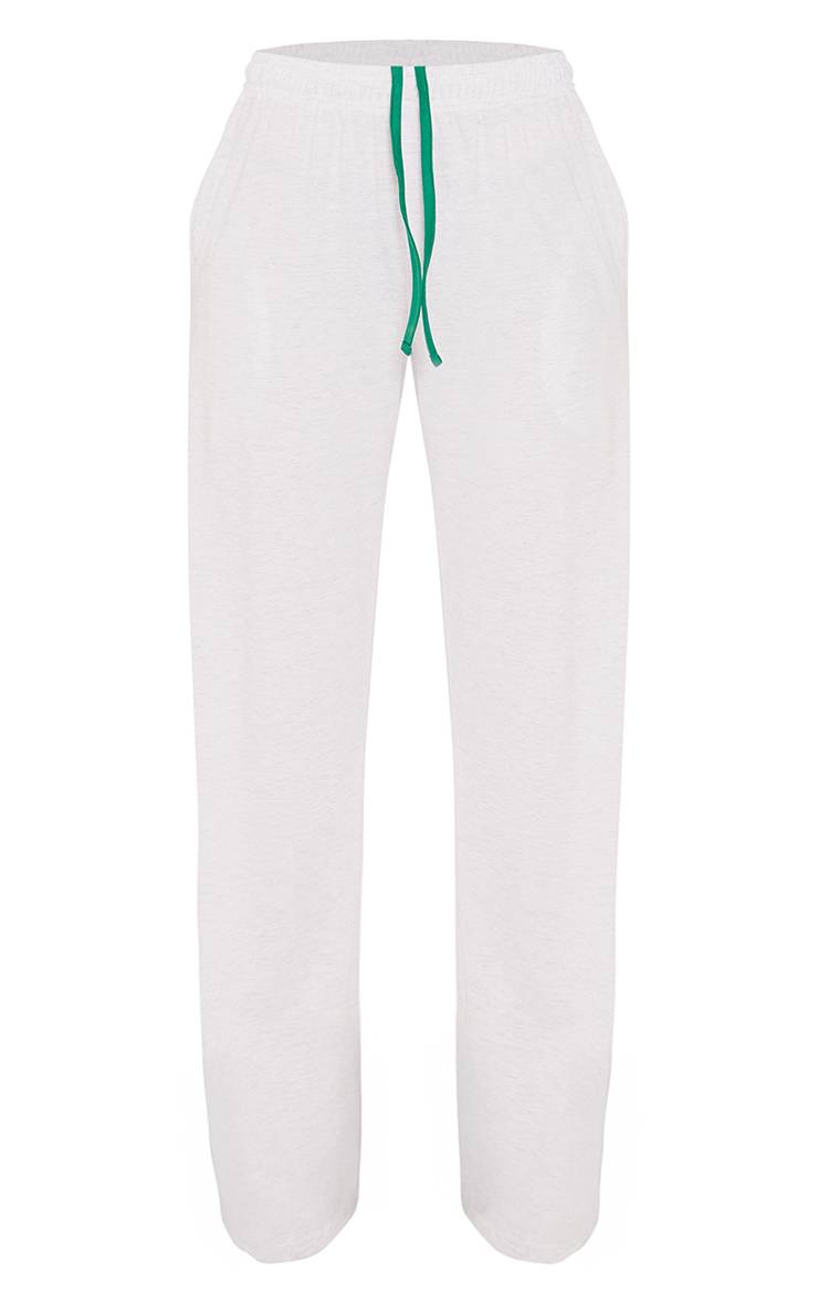 Gris Cendré Jogging Décontracté En Coton Gris Chiné Avec Cordon De Serrage Contrasté Pour Grandes Tailles