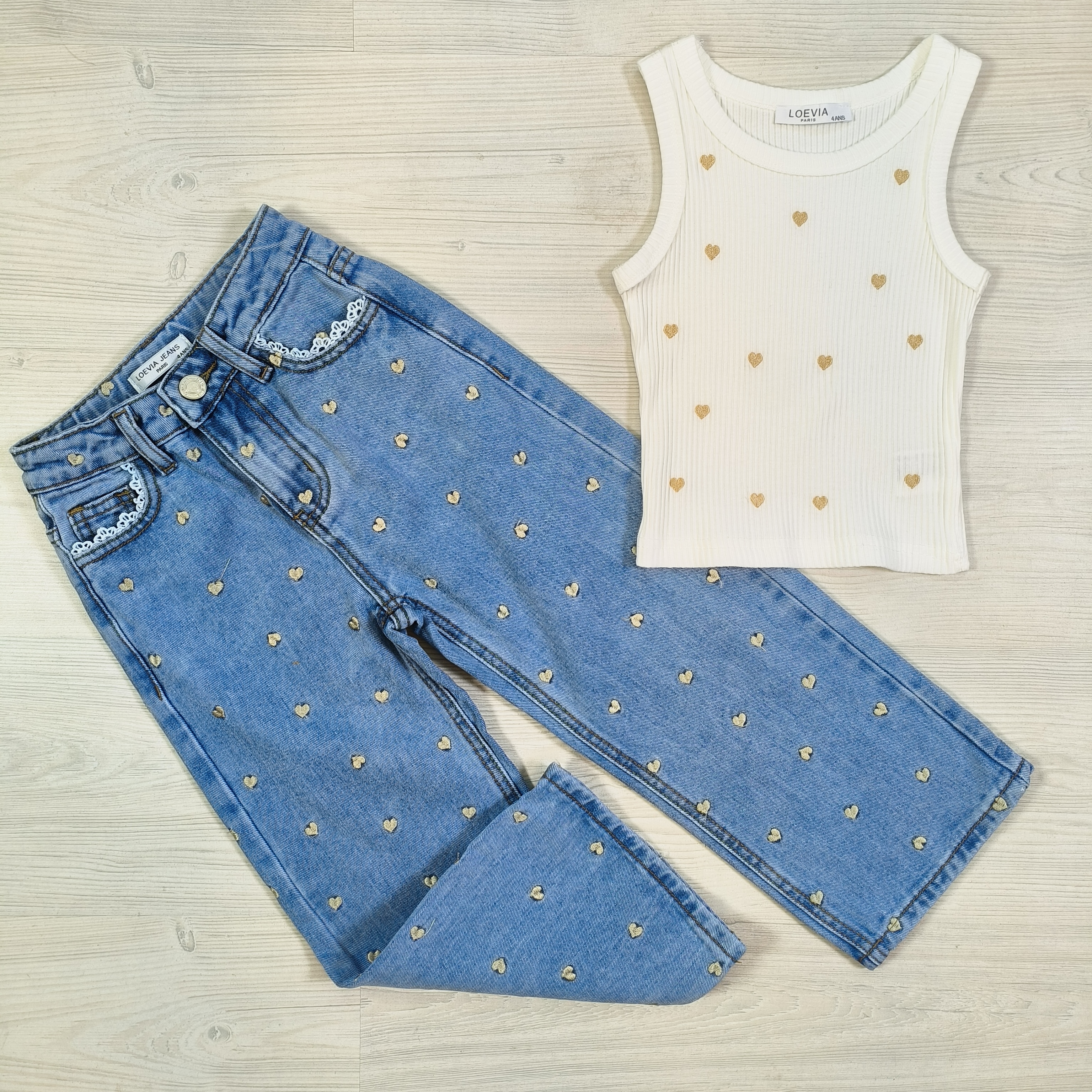 Romantic heart jeans