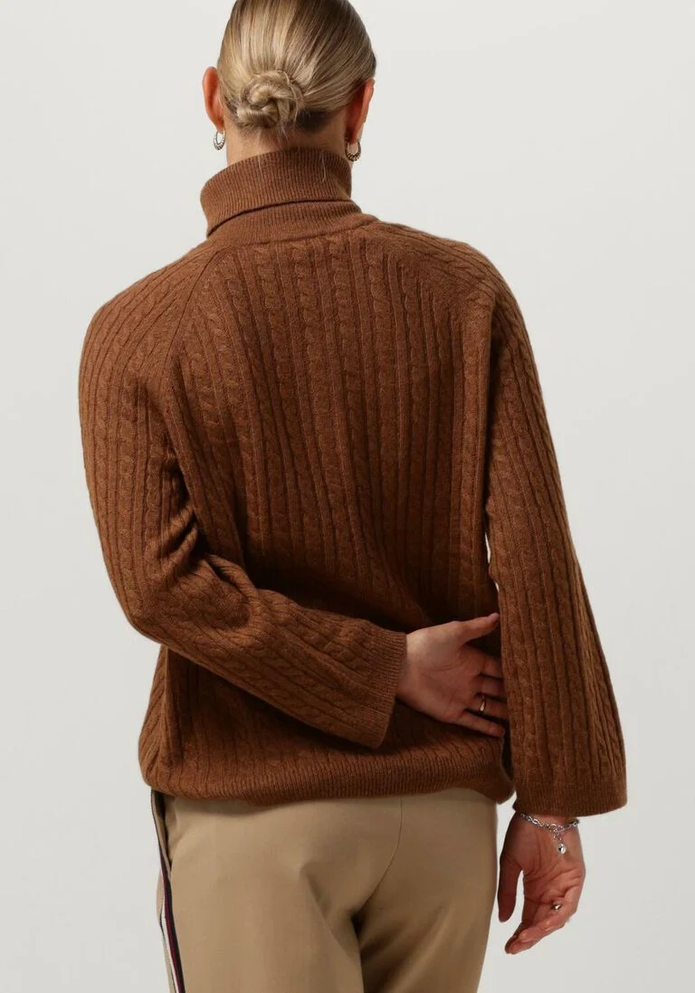 TOMMY HILFIGER cognac tommy hilfiger coltrui soft wool ao cable roll-nk swt