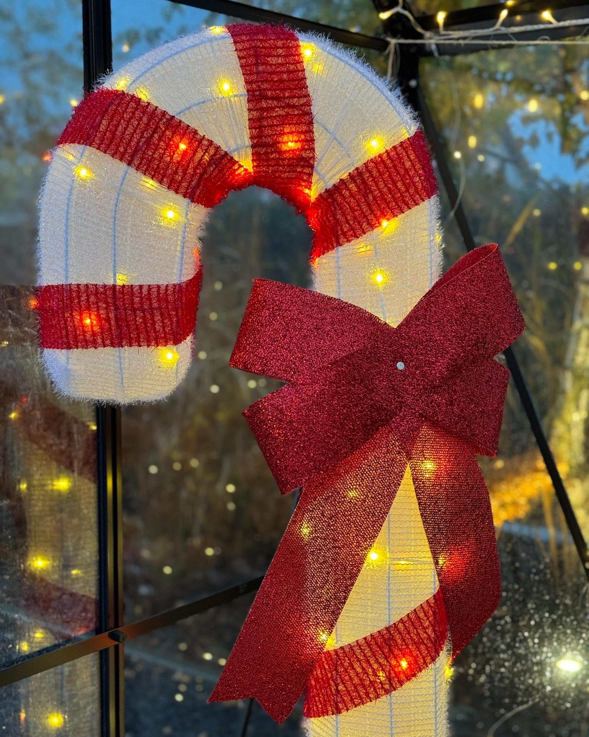 Buitendecoratie LED ALARNI Zuurstok 150 cm Rood