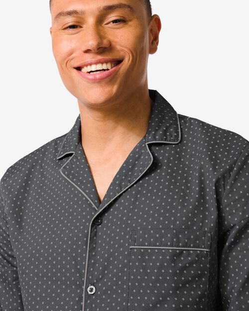 pyjama homme à carreaux popeline noir
