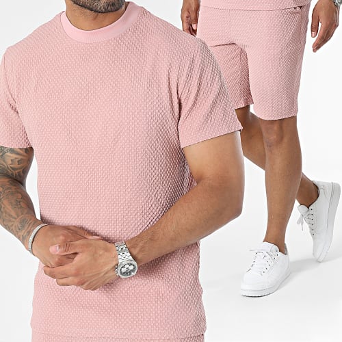 Ensemble Tee Shirt Et Short Jogging Rose