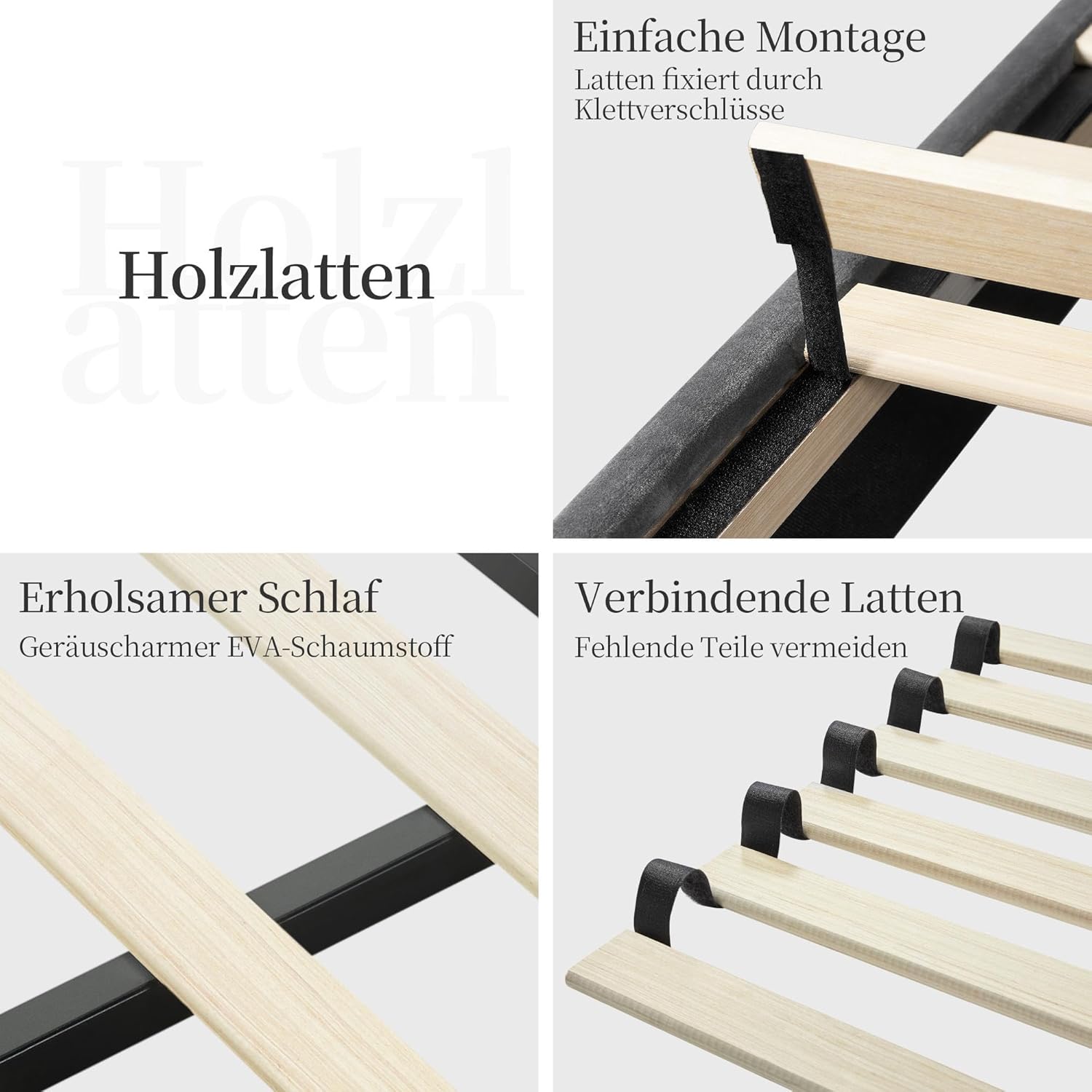 Yaheetech Polsterbett Doppelbett 140 × 200 cm Stoffbett Jugendbett Gepolstertes Bett mit höhenverstellbarem Kopfteil Bettrahmen mit Lattenrost, Dunkelgrau