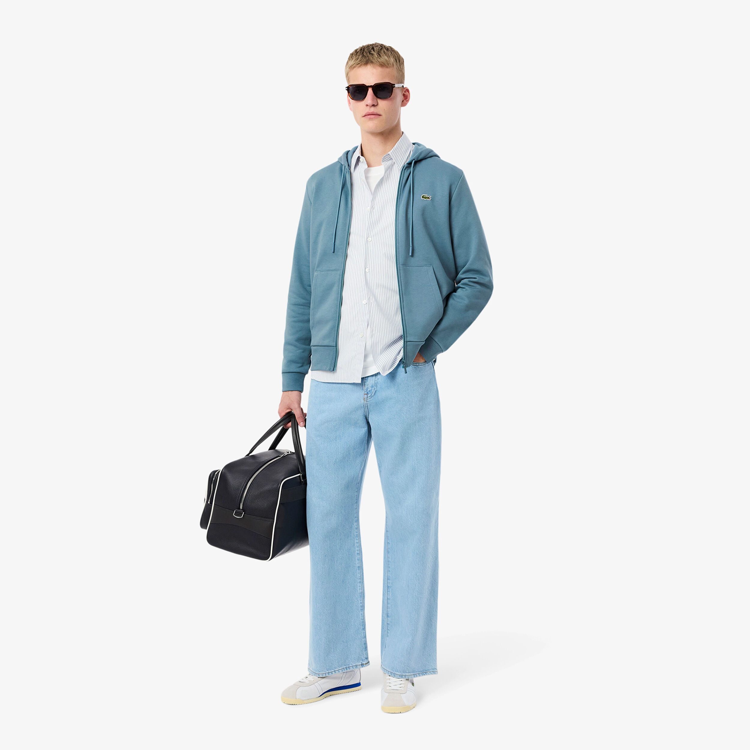 Lacoste Brushed Gilet En Coton Hommes - Bleu Gris