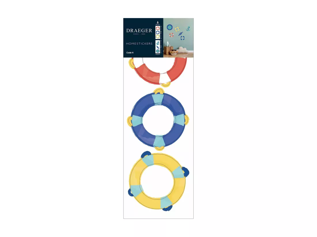 Sticker mural - Bouée, ancre marine et boussole