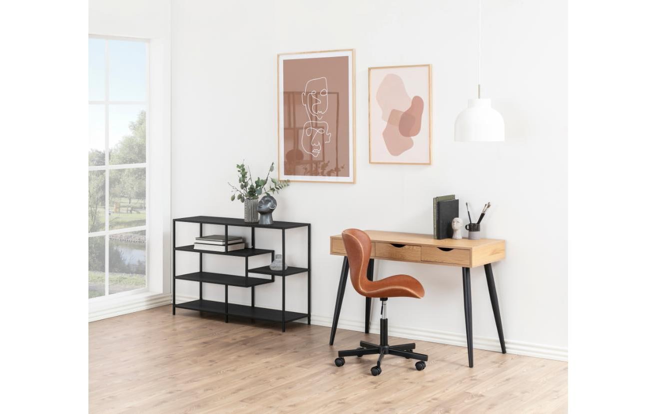 Regal Seaford 114 x 35 x 78 cm, Schwarz<br>Bücherregal
